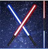 Kit 2 Sabre de Luz - 2 espadas leve com conector sabre de luz com 7 cores variáveis de borda dupla portátil leve para crianças adultos Natal cosplay