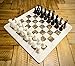 Jeu d'échecs en marbre fait à la main - 38,1 x 38,1 cm - Grand jeu d'échecs en marbre blanc et gris océan - Idéal pour la décoration de la maison - Jeu d'échecs lesté pour adultes