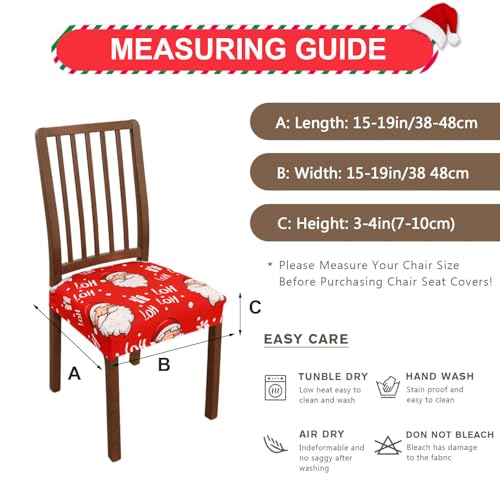 Fuangui Christmas Chair Covers Set Of 4 For Dinging Room, Stretch Jacquard Removable And Washable Chair Seat Covers, Protector Chair Cushion Kitchen Dining Home Slipcovers thumb #4