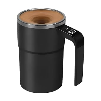 Electric Shaker, 12.8 fl oz 380 ml, Protein Electric Mug, Mixing Mug, Automatic Mixing, LCD Temperature Measurement & Physical Temperature, Shaker Bottle, Thermal Mug, Stainless Steel, Lid