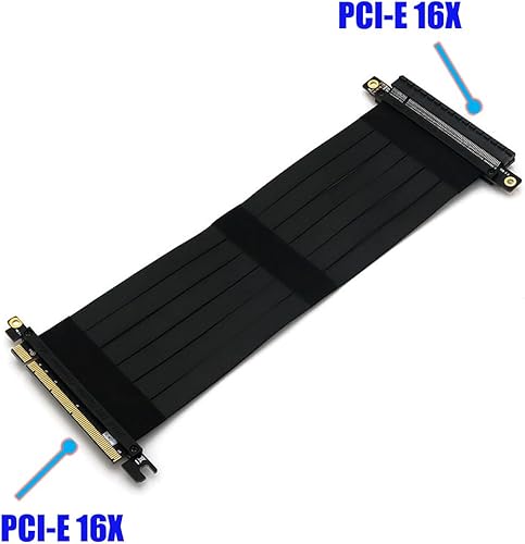 Miniatura 3 de HLT Tarjeta elevadora PCI Express 3.0 16x, extensión PCIe cable flexible de alta velocidad (7.9 in)