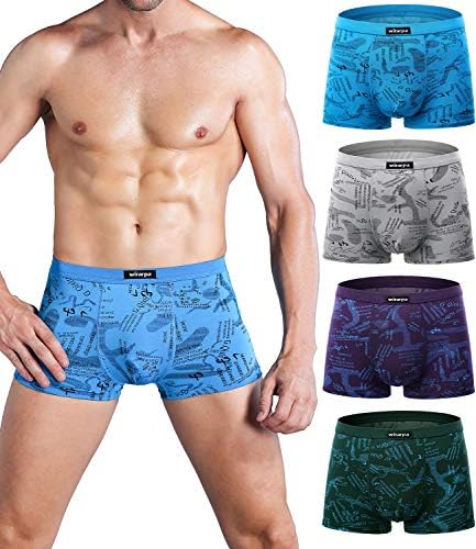 wirarpa Men's Modal Underwear Trunks Soft Boxer Shorts 4 Pack