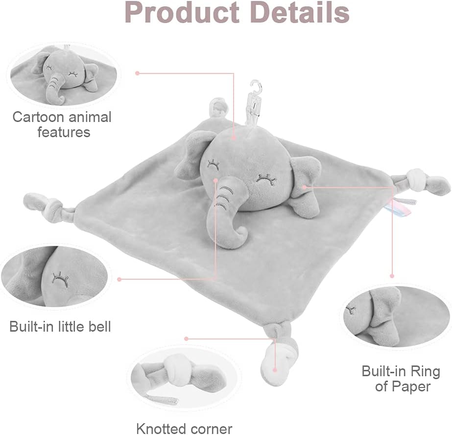 Vicloon Baby Comforters Elephant Baby Blanket, Baby Girl Boy Comforter Blanket - Image 5