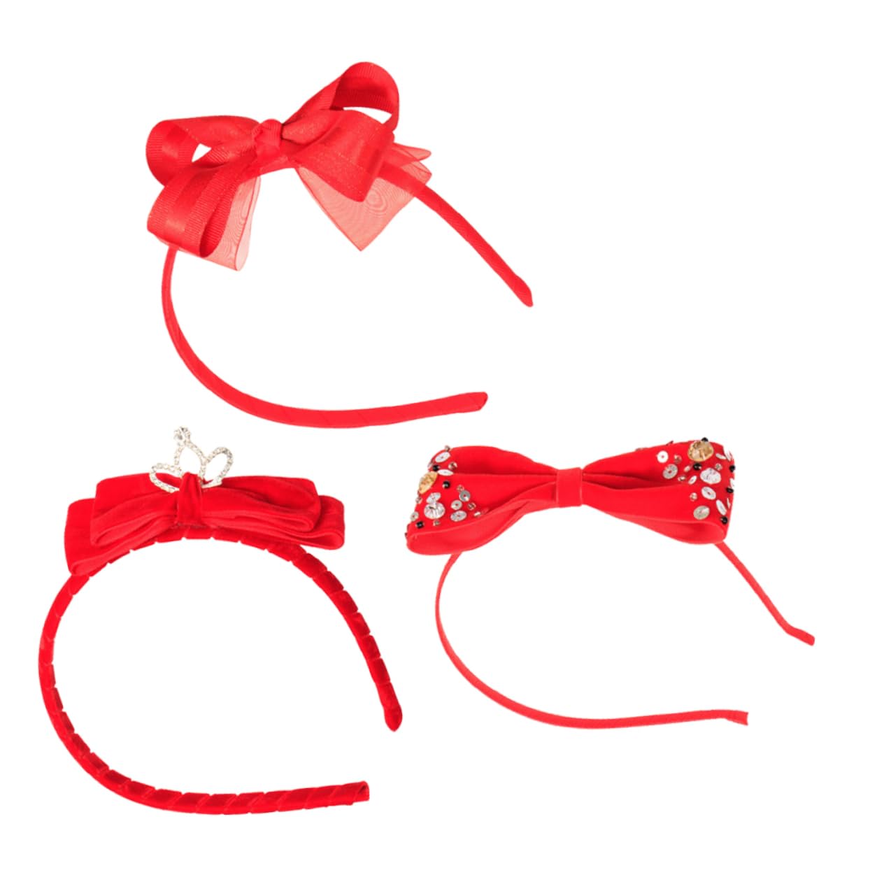 FRCOLOR 3 Set Di Fasce Per Con Fiocco Carino Per Ragazze Copricapo Per Le Feste Di Paillettes Fascia Per Con Fiocco Per Ragazzi E Ragazze Per Festa Di Compleanno 3 Pezzi*3