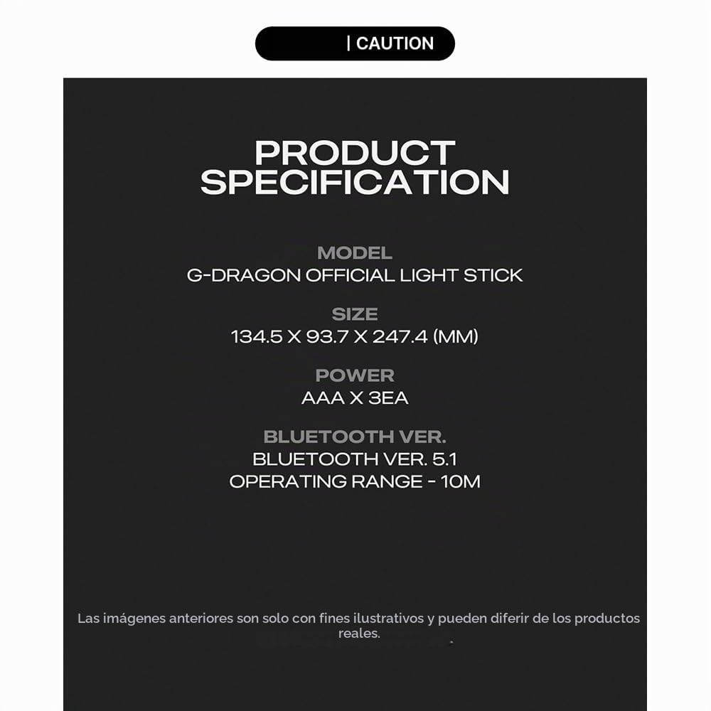 KPOP HEAVEN G-Dragon GD - Palo de luz oficial + 1 tarjeta fotográfica oficial, 1 bolsa de polvo y 3 tarjetas fotográficas adicionales