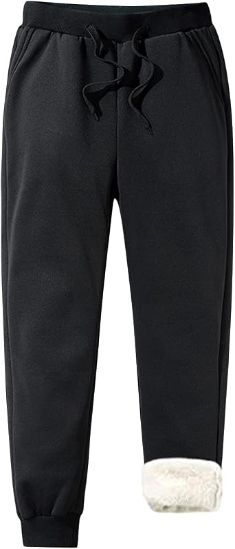 Mens Winter Warm Sherpa Lined Active Thermal Jogger Fleece Sweatpants Track Pants