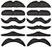 Produktbild 12-teiliges Set falscher Schnurr-Bart Klebebärte schwarz zum Ankleben| Oliba für Erwachsene & Kinder | Kostüm Accessoire für Karneval & Fasching