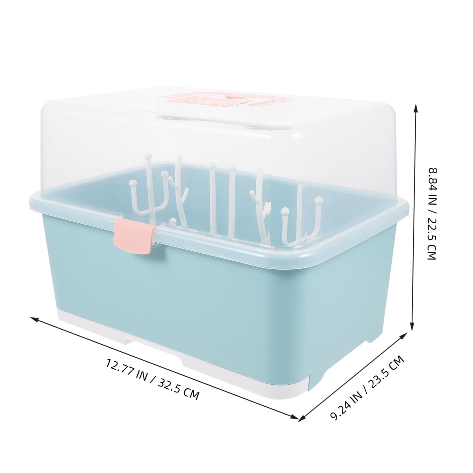 Babyflaschen Aufbewahrungsbox mit Deckel aus Pp Tragbarer Stillzubehör Trockengestell für Babyflaschen und Becher Grün für Shower