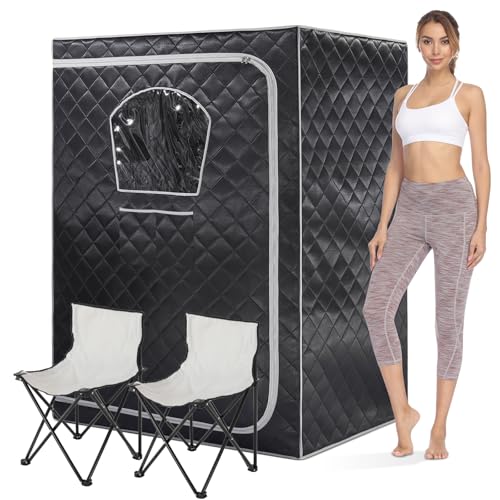 Gollense 2-Person Portable Steam Sauna Tent with Chairs