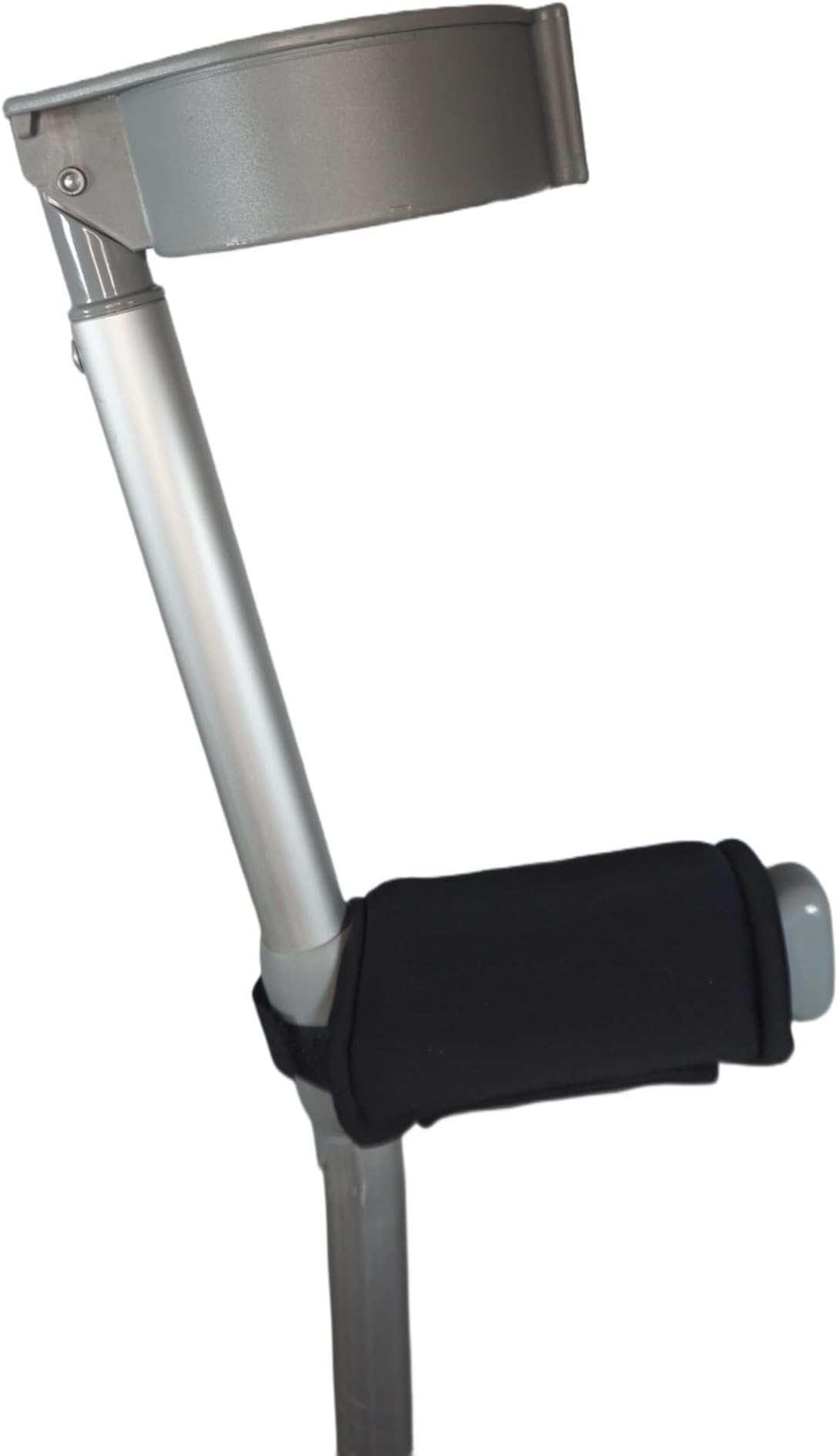 Fleece Crutch Handle Covers - 2 Pack - Soft Foam Padding for Comfort & Grip | Fits UK Standard Crutches | Washable, Snug Hook and Loop Fastening – Prevent Hand Soreness & Blisters - Black