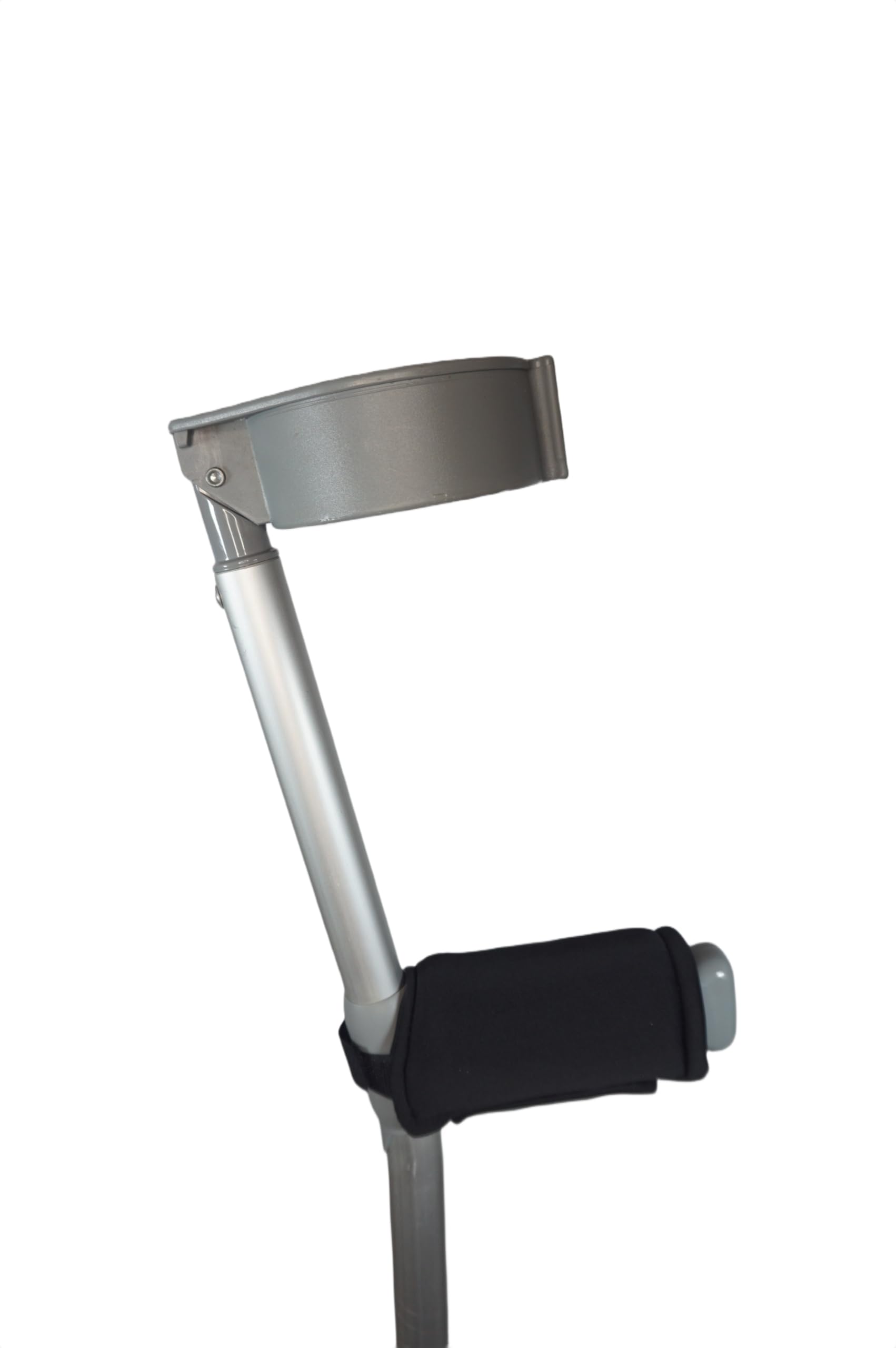 Fleece Crutch Handle Covers - 2 Pack - Soft Foam Padding for Comfort & Grip | Fits UK Standard Crutches | Washable, Snug Hook and Loop Fastening – Prevent Hand Soreness & Blisters - Black