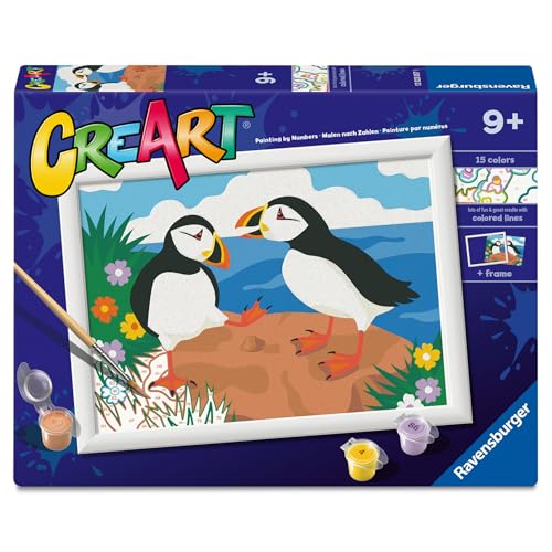 Ravensburger CreArt : The Faithful Pulcinella Mare — Peinture avec Chiffres pour Enfants de 9 Ans et Plus, kit de Peinture avec Planches, Cadre, Pinceau et Couleurs Inclus, 25 x 18,30 cm