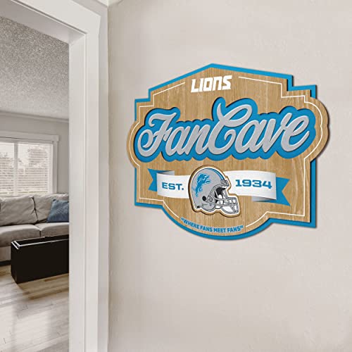 Image of YouTheFan NFL Detroit Lions Fan Cave Sign One Size(Pack of 6)