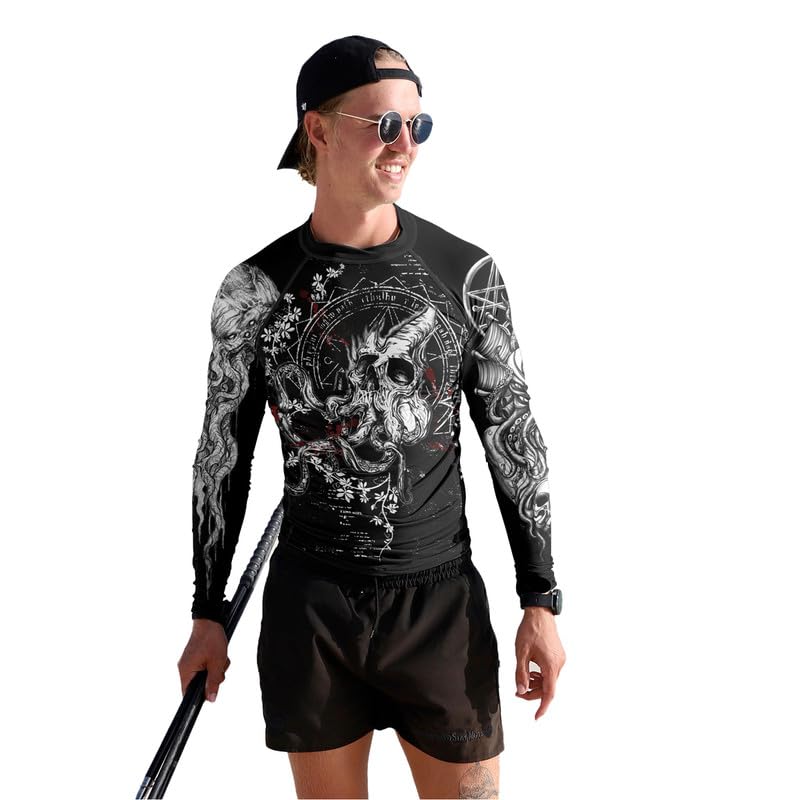 Cthulhu Rash Guard for Men Long Sleeve Baselayer Skin Performan Fit Compression Shirt MMA BJJ Jiu Jitsu4