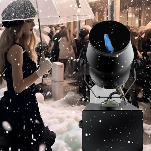 Máquina de nieve TsoLay, generador de nieve escénica de 2000 W, cabeza oscilante ajustable de 180°, diseño resistente al agua IP65, alcance de pulverización de 6-8 m, efecto de copos de nieve falsos para Navidad, bodas y fiestas miniatura 6