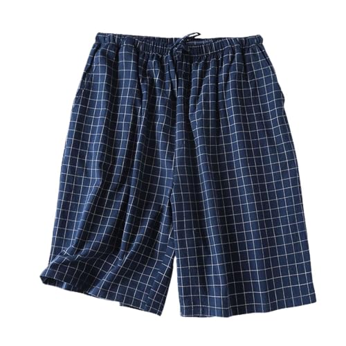 Men's 2-Pack Plaid Pajama Shorts Cotton Pj Bottoms Printed Sleep Shorts Sleeping Lounge Soft Summer3