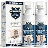 Vorqenix 2 Bottles Cat Deterrent Spray – Stop Scratching & Chewing Without Stress, Natural Non-Toxic Training Spray for Cats & Kittens, Indoor Outdoor Furniture & Carpet Protector (Blue)
