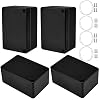 4 PCS IP65 Waterproof Junction Boxes External Electrical Junction Box Outdoor Cable Connection Junction Box Plastic Project Junction Boxes Enclosure for Electronics Case - 100x68x50mmBlack