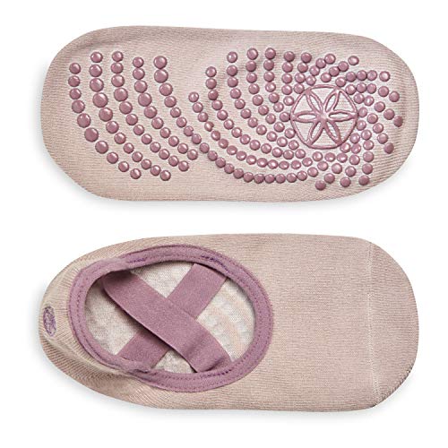 Gaiam Yoga Barre Socks | Non Slip Sticky Toe Grip Accessories for Women & Men | Pure Barre, Yoga, Pilates, Dance | One Size Fits Most, Blush