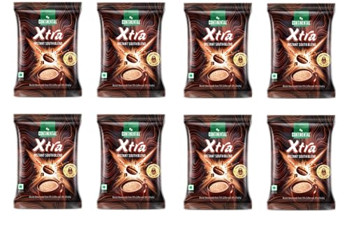 Image of Continental XTRA Coffe Powder | 400g (8 Coffee Pouch, 50g Per Each) | Medium Roast | Strongest Instant Coffee | South Indian Coffee | BUY 4 + GET 4 FREE