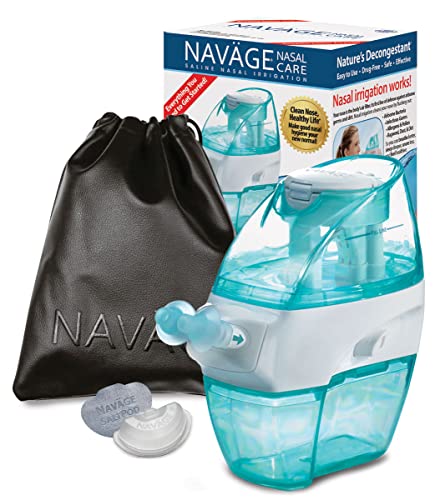 Navage Nasal Care Travel Bundle Nose Cleaner with 20 SaltPod Capsules Travel Bag (Black)