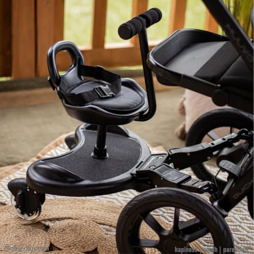 Moby-System, Board mit Sitz für Rollstühle mit Sitz Universelle Plattform für ältere Kinder, Leuchtende LED-Räder mit Stoßdämpfung passend für jeden Kinderwagen