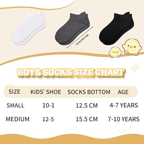 Comfoex Boys Socks 8 Pairs Ankle Athletic Low Cut Socks For Kids 4-6 6-8 8-10 Years Old With Cushioned Sole thumb #1