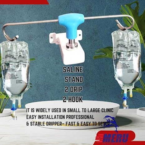 MERU ENGINEERS Saline Stand Wall Mount 2 Hook for Hospital, ICU, Clinics, Labs, Homes IV Saline Bags Saline Stand Wall Mount Saline Stand (Saline Stand 2 Hook Pack of 1) - Image 5 thumbnail