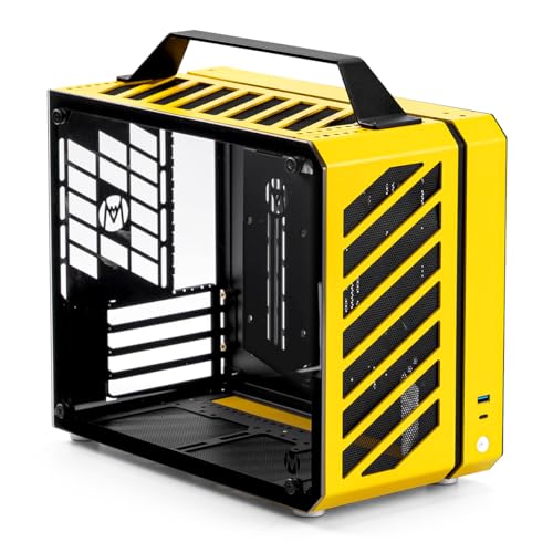 Image of Mechanic Master C28 Compact Matx Case w /Handle, 240AIO, 335mm GPU | 240AIO requires SFX PSU; ATX140 PSU only with air cooler, carry handle portable, slim tower for deskside use