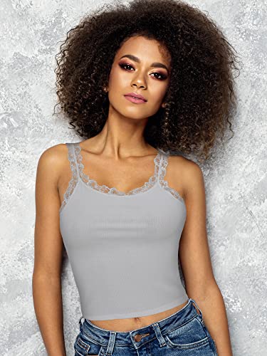 Image of 4 Pack Camisole for Women Lace Tank Tops Cami Soft Comfy Tank Cami Undershirt Lace Straps Top for Girl Women