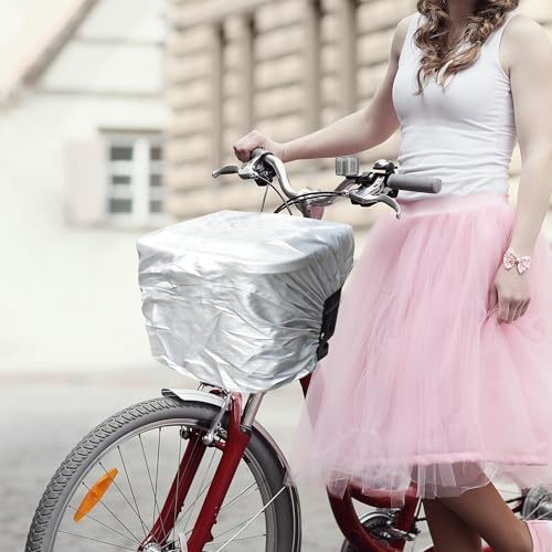 FZSECRIU 3 Paar Regenschutz Fahrradkorb, Wasserdicht, Aluminium, Grau, Lenkermontage, 7 kg Tragfähigkeit