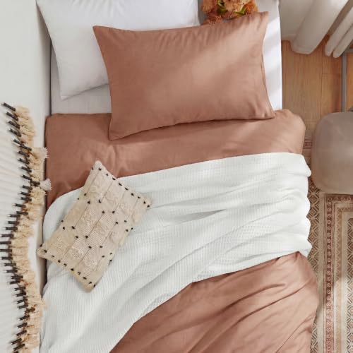 Image of Bedsure Prewashed Twin Duvet Cover, Cotton-Like Bedding Set, Mocha Mousse | Ultra Soft, Relaxed Texture, Twin XL Breathable Comfort, Hidden Zipper, 8 Corner Ties, Easy Care, OEKO-TEX, Year-Round Use