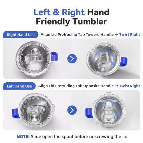 Image of 30 oz Stainless Steel Tumblers Bulk with Handle and Lid, 8 Pack