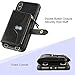 LAMEEKU Wallet Case Compatible with iPhone Xs Max, iPhone Xs Max Wallet Case Card Holder Leather Case with Wrist Chain Crossbody Strap Zipper Case for iPhone Xs Max, 6.5 inches-Black