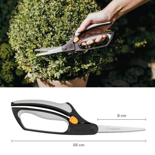 Fiskars Buchsbaumschere, Länge: 26 cm, Hochwertige Stahl-Klingen/Kunststoff, Schwarz/Orange, S50, 1000557