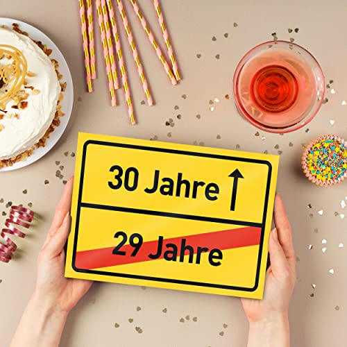 30 Geburtstag Schild für Frauen und Männer - Deko Geschenke Schild zum 30 Geburtstag - 30x20 cm Kunststoff (Ortsschild)