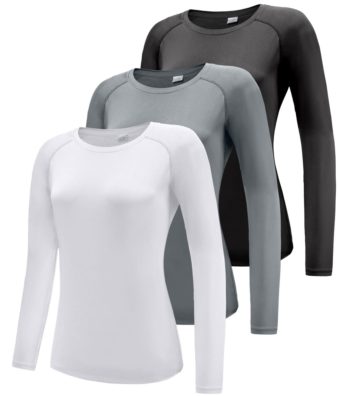 Boyzn Lot de 1, 3 ou 5 t-shirts à manches courtes/longues pour femme - Séchage rapide UPF 50+ - Protection solaire