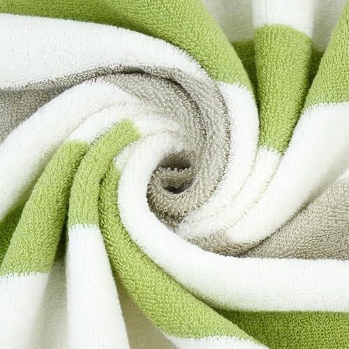 Image of Stripe Shower Towels 2 Pack, Super Absorbent Quick Dry Towels for Bathroom