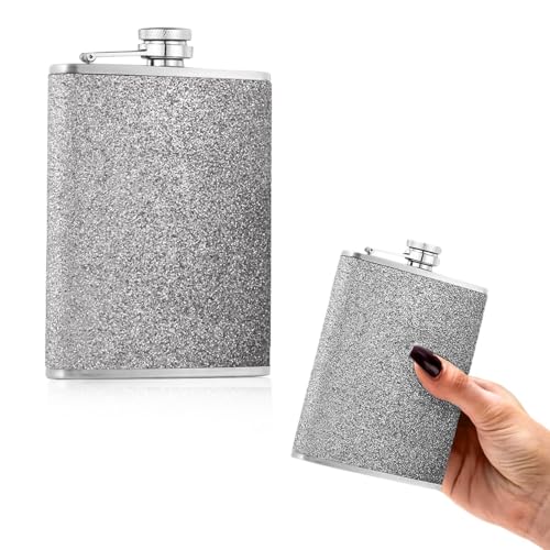 Flasque en acier inoxydable 304 8 oz avec entonnoir – Anti-fuite, élégante et portable pour hommes et femmes 240 ml Bouteille de hanche avec entonnoir, bouteille de whisky en acier inoxydable (couleur