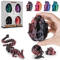 Ptyism 4 STK 3D Gedrucktes Drachenei Mit Drache(21CM-Drache/8.5CM-Ei) 3D-Gedrucktes Ei丨Dragon Egg,Drachen Ei für Kinder Erwachsene Heim Büro Schreibtischspielzeug