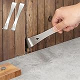 2 Pack 6.6 Inch Small Pry Bar, 3-in-1 Flat Pry Tool & Metal Scraper, High Carbon Steel Crowbar with Nail Puller for Baseboard Removal, Woodworking and Home Remodeling, Silver