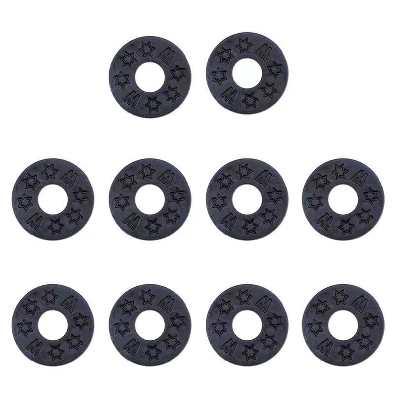 12 Stück Gitarrengurt Schlösser Silikon Gurtschlösser Gummi Gitarren Gurt Blöcke Gitarren Schutz Strap Blocks für Akustikgitarre E-Gitarre Bass Ukulele, 2.5cm (Schwarz)