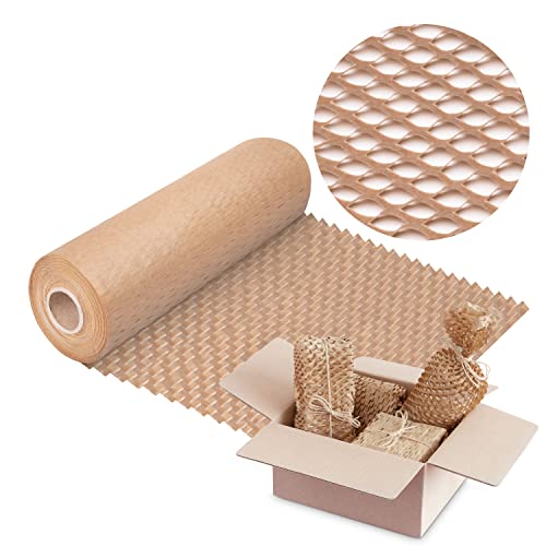 V1 Trade Rotolo di carta da imballaggio 30 cm x 25 m, carta a nido d'ape marrone, rotolo di carta kraft ecologica, cartone ondulato 70 g/m2, materiale da imballaggio, materiale di riempimento