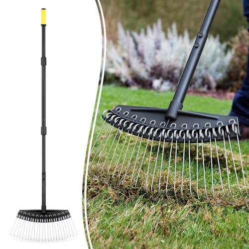 Colwelt Thatch Rake with Steel Handle, Dethatching Tines