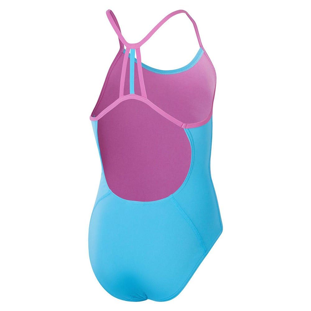 Costume da bagno intero Lane Line Back per bambina Blu / Rosa