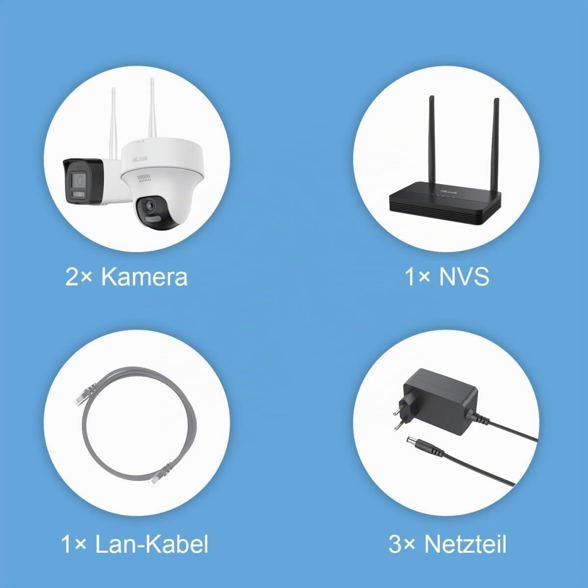 HiLook WLAN Überwachungskamera 2er Set aussen 4MP NVS PT Nachtsicht