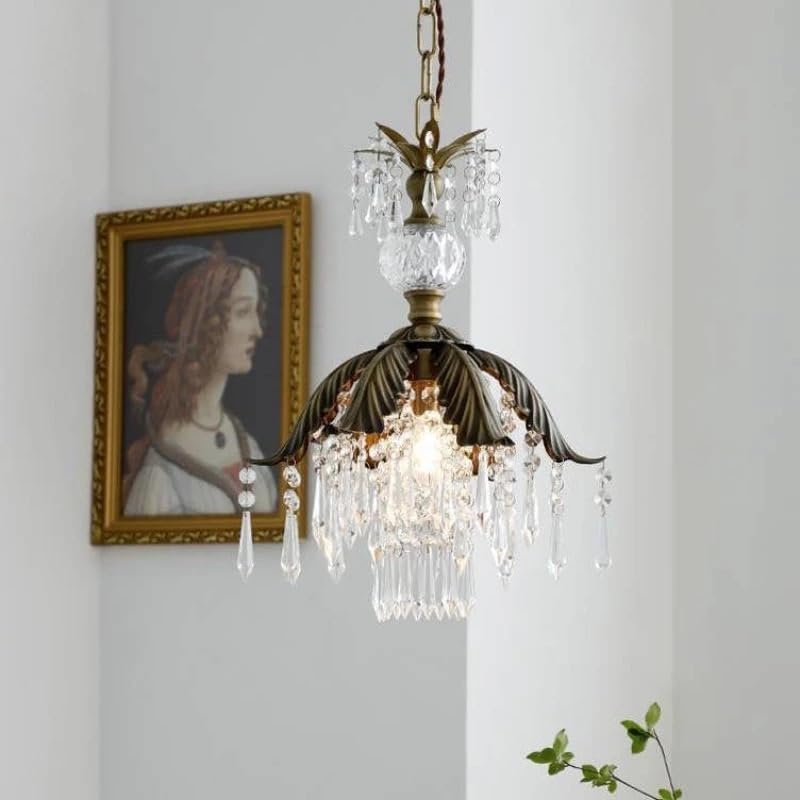 Lustre en cristal laiton de chevet dressing et restaurant campagne