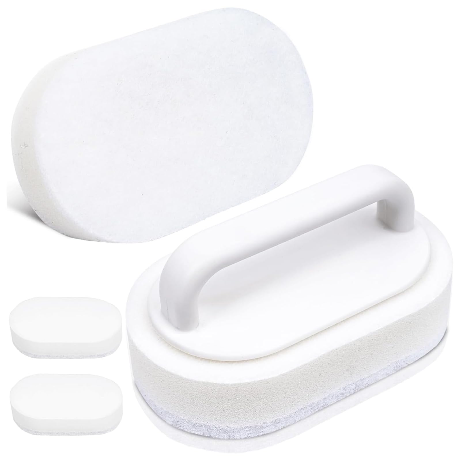 Kalttoy Multicolor 2Pieces Cleaning Brush With Soft Scrub Pad Bath Pool Scrubber For Stubborn Dirt Oil Buildups On Delicate Surfaces Cleaner Brush