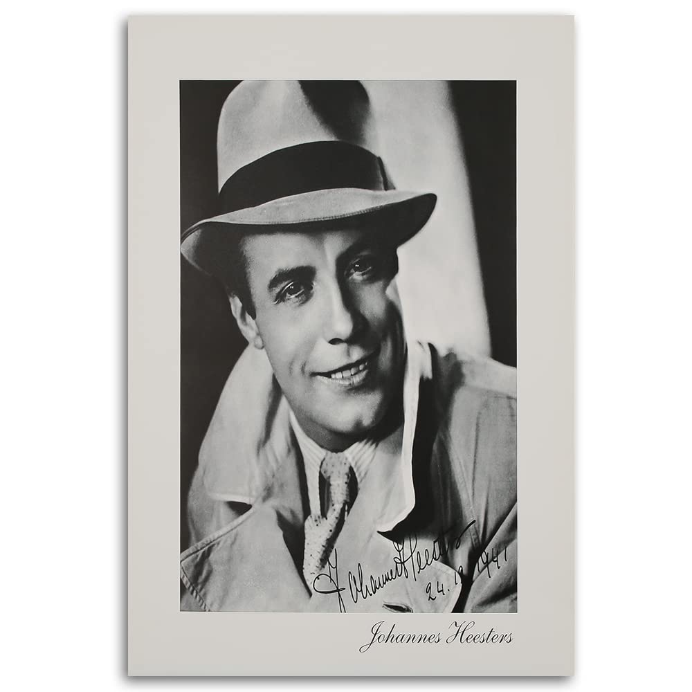Feeby Quadro su Tela Non Tessuta 80x120 cm Johannes Heesters attore 1 pezzo Stampa Murale Fotografia Decorazione da parete Immagini Moderni per Soggiorno Camera da Letto Film Hollywood bianco e nero
