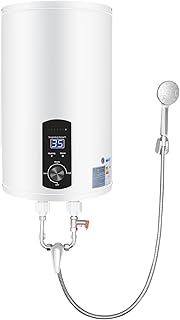 Elektrospeicher Warmwasserspeicher, Elektrischer Tank-Wassererhitzer 220V 2000W Durchlauferhitzer mit Handbrause und Schlauch Horizontal Boiler 25–75 °C für Badezimmer (30, Liter)